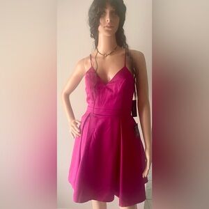 NWT Lulus Royal Fuchsia dress pockets Great for Prom, weddings birthday date Med